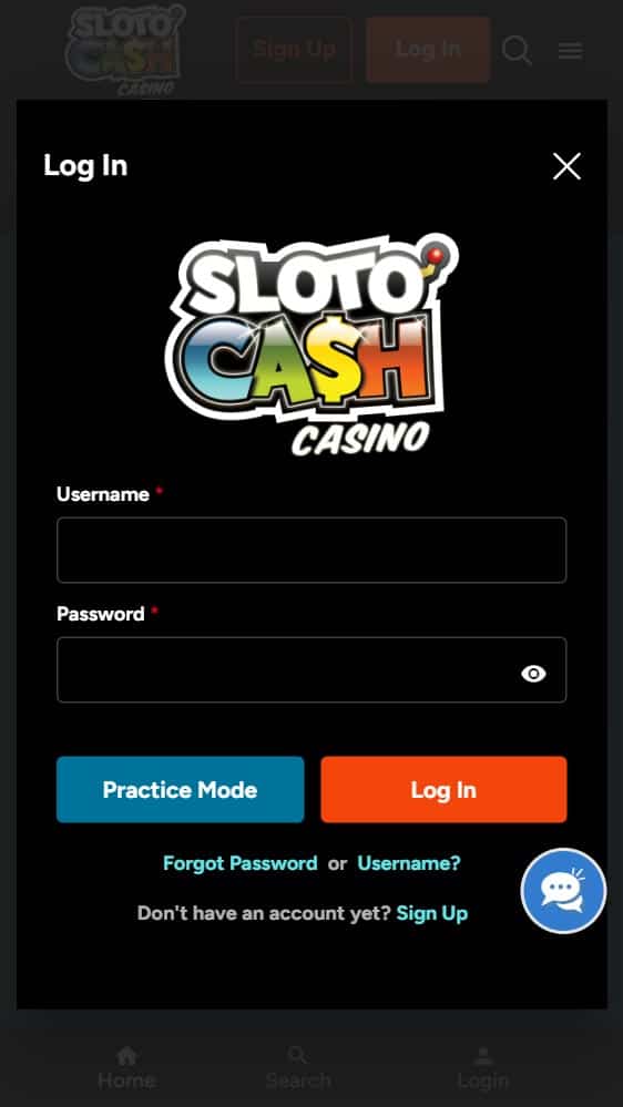 login screenshot